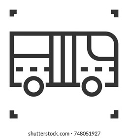 Retro bus line icon