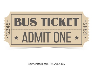 Retro Bus Ticket For One Person