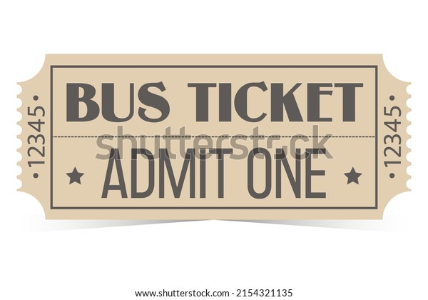 Retro bus ticket for one\
person