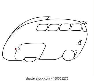 Retro bus vector illustration isolated