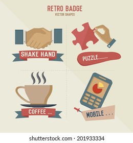 Retro business icons,vector