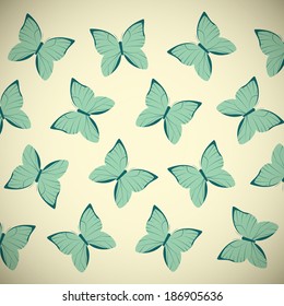 Retro butterflies background for Your design