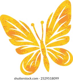 Retro butterfly cartoon vector illustration