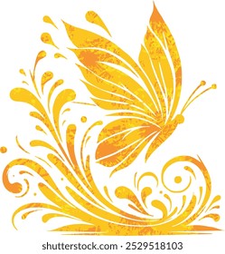 Retro butterfly cartoon vector illustration