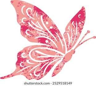 Retro butterfly cartoon vector illustration