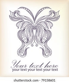 Retro butterfly on background for valentine day with your text (vector version eps 10)