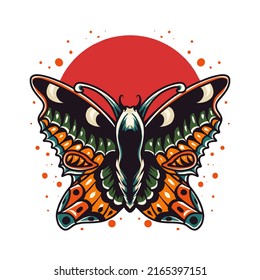 Retro Butterfly Vector Illustration T shirt design