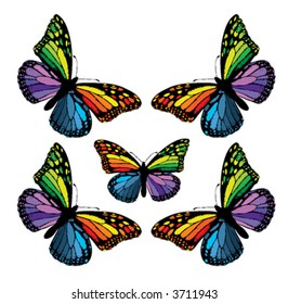 retro butterfly vector pattern