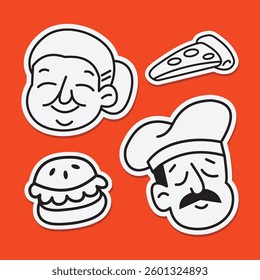 Retro Cafe Handdrawn Mascot Illustration