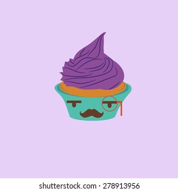 retro cake, cartoon
