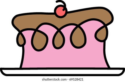 retro cake with chocolate icing