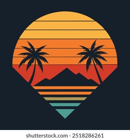 Retro California Summer design for t-shirt