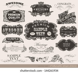 Retro calligraphic design elements and page decoration/ vector set/ Vintage Frame collection