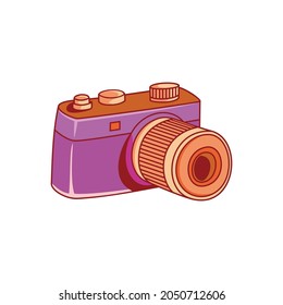 retro camera art vector illustration. camera icon.