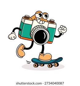 Retro Camera Character Mascot Design