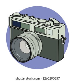 Retro Camera Clip Art Vector