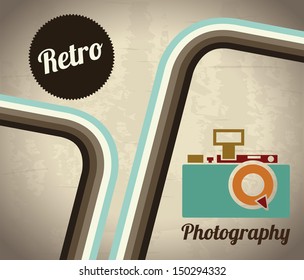 retro camera design over vintage background vector illustration 