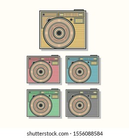 Retro camera in different colors