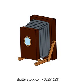 Retro camera in doodle style