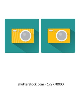 Retro Camera flat icon vector illustration for web design  and mobile app