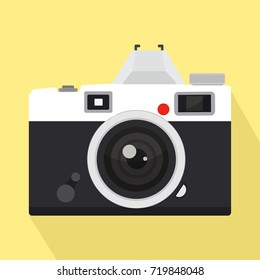 retro Camera Flat style with long shadow