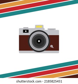 Retro camera in a Flat style. Vintage style, vector ilustration.