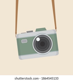 Retro camera in a flat style.,vector eps10