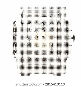 Retro camera graphic with a prominent lens, buttons, and detailed body, capturing the essence of classic photography.