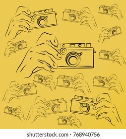 Retro camera in hand