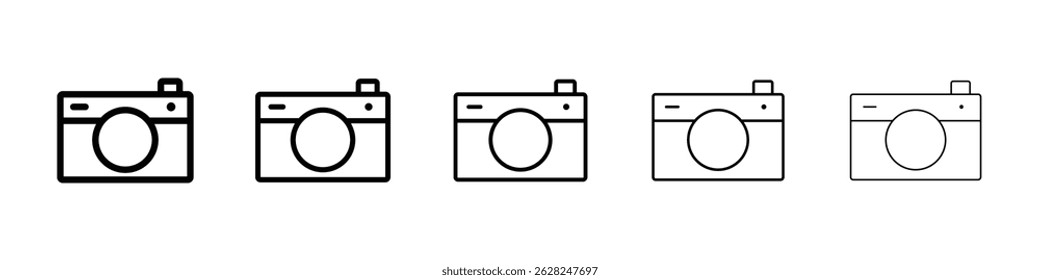 Retro camera icon in black. Vector illustration for graphic design