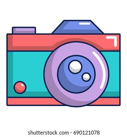 Retro camera icon. Cartoon illustration of retro camera vector icon for web design