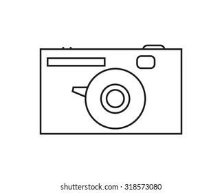 Retro camera icon in contour