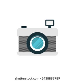 Icono de cámara retro en estilo de color plano. Equipo de cámara fotográfica