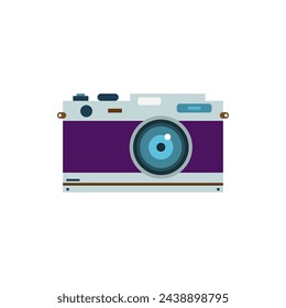 Icono de cámara retro en estilo de color plano. Ilustración vectorial de equipo de fotografía sobre un fondo aislado blanco.