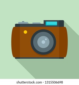 Retro camera icon. Flat illustration of retro camera vector icon for web design