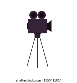 Retro Camera Icon. Isolated On White. Vector Illustration.