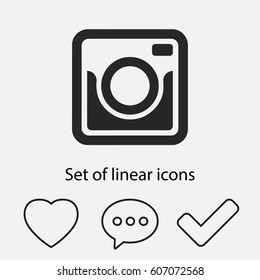 Retro camera icon. One of set web icons