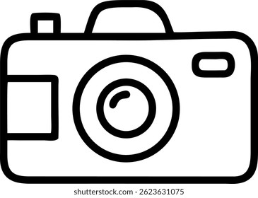 Retro camera icon outlines vector illustration