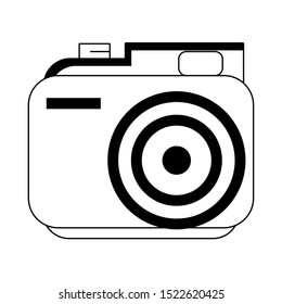 retro camera icon over white background, vector illustration