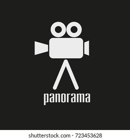 Retro Camera Icon. Panorama Icon. Viewpoint Icon. Vector Illustration.