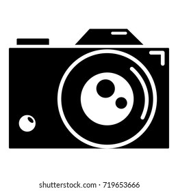 Retro camera icon . Simple illustration of retro camera vector icon for web design isolated on white background