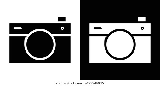 Retro camera icon simple line vector. Symbol, logo.