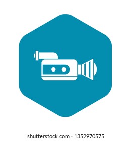 Retro camera icon in simple style isolated on white background. Video symbol