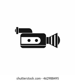 Retro camera icon in simple style isolated on white background. Video symbol