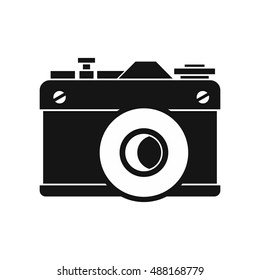 Retro camera icon in simple style on a white background vector illustration
