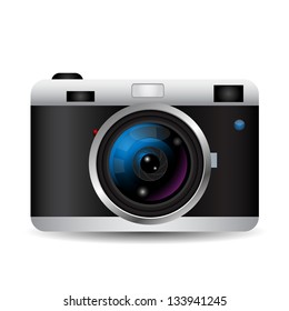 Retro camera icon vector