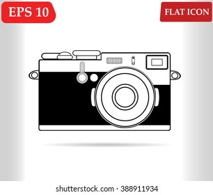 Retro camera icon vector 