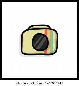 retro camera icon vector cartoon concept
