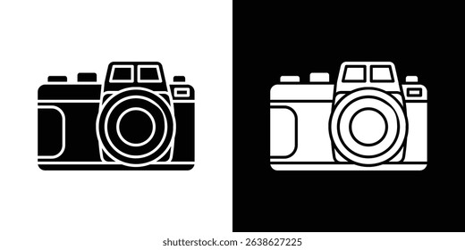 Retro camera icon Vector in flat style. Collection silhouettes