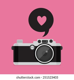 Retro Camera icon. vector illustration. Flat style.